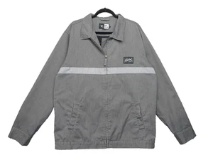 Rip Curl Jacket Mens XL Gray Zip Front Contrast Stripe Patch Workwear Surf - Picture 1 of 8
