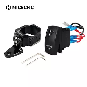 LED Whip Light Bar Mount Brackets + Rocker Switch 1.75"-2" Rollbar Cage For UTV - Picture 1 of 20