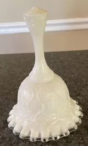 Fenton Art Glass Spanish Lace milk glass decorative bell - Picture 1 of 7