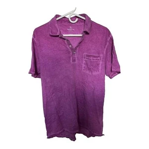 Aqua Toscano Men’s Polo Shirt Purple Slim Fit Polo Size Large L Cotton - Picture 1 of 6