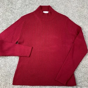 Petite Sophisticate Knit Mock Neck Sweater Women's Large Dark Raspberry - Picture 1 of 6