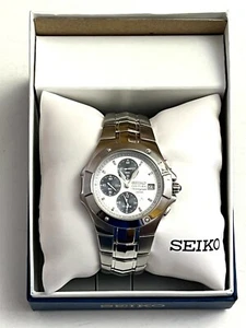 Reloj Seiko Cronógrafo Cal.7T62 Coutura Fecha Cuarzo Hombre Auténtico Funcionando - Imagen 1 de 7