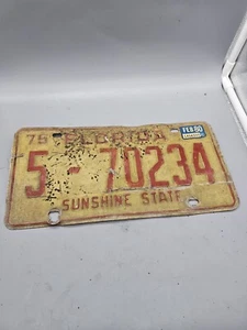 1975 Florida Sunshine State Nummernschild 5 70234 beschädigt - Bild 1 von 6