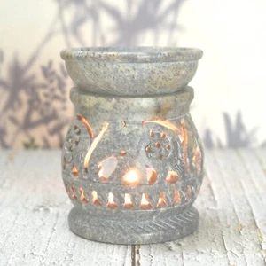 Difusor de aroma de quemador de aceite | Soporte de luz de té tallado a mano ... - Imagen 1 de 3