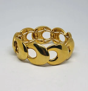 Chunky Gold Tone Pendant Stretchable Bracelet Bangle - Picture 1 of 7