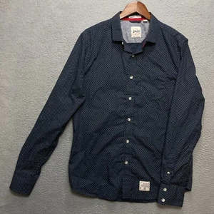 SuperDry The Shirt Store Langarm Herren XL blau gepunktet geometrisch Japan - Bild 1 von 7
