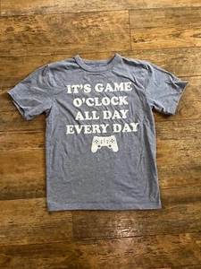The Children's Place It's Game O'clock All Day Every Day Grey Kid's Shirt M 7/8 - Picture 1 of 5