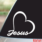 JESUS HEART Vinyl Decal Sticker Car Window Wall Bumper God Love Christ Bible Jdm