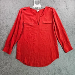 Joie Tunic Top Blouse Women Small 100% Silk Red - S - Picture 1 of 12