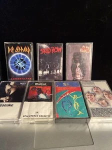 7 Rock Cassettes : Def Leppard, Skid Row, Cooper, White snake, Meatloaf REO - Picture 1 of 3