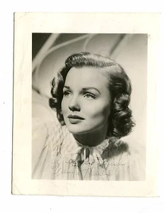 Foto vintage de fan de estrella de cine WANDA HENDRIX impresa firma actriz Hollywood - Imagen 1 de 1