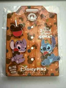 Juego de prendedores Stitch Attacks Snacks 12/12 de diciembre chocolate caliente de los parques de Disney - Imagen 1 de 2