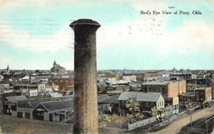 Bird's Eye View of Perry, Oklahoma 1909 Vintage Postcard - Picture 1 of 1
