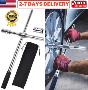 4Way Lug Nut Cross Wrench Extendable Wheel Brace Auto Tire Bolts Rim Lock Socket - Picture 1 of 24