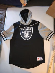 LOS ANGELES OAKLAND LAS VEGAS RAIDERS  MITCHELL & NESS HOODED JERSEY LARGE - Picture 1 of 18