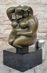 Escultura abstracta de bronce desnuda de una mujer curvilínea sobre base de mármol arte de Milo - Imagen 1 de 10
