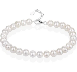 Shell Pearl Bracelet For Women 7.5 Inch Lobster Clasp Womens Jewelry Bracelets - Picture 1 of 3