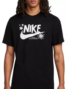 NIKE SPORTSWEAR "Smiley Face Statement Tee" MENS BLACK T-SHIRT Large - Picture 1 of 5