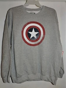 Captain America Marvel Comics Men's Crewneck Sweatshirt Distressed Shield XL NWT - Picture 1 of 2