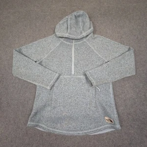 The North Face Jumper womens SMALL Grey Long Sleeve 1/2 Zip Fleece hooded Size S - Picture 1 of 11