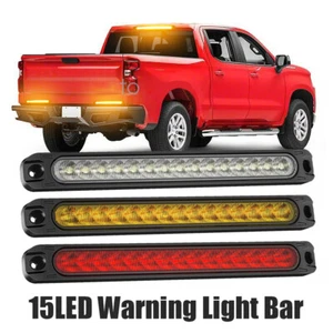 1/4 PIEZAS 15 LED Barra de luz de automóvil 12V-24V 3 Modos Marcador lateral Lámpara de advertencia Luz - Imagen 1 de 18