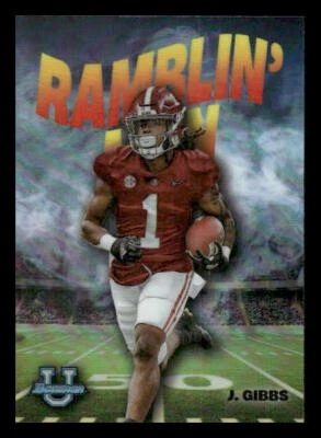 2022 Bowman University Chrome #RM-5 Jahmyr Gibbs Rookie Ramblin' Man Alabama - Image 1 of 2