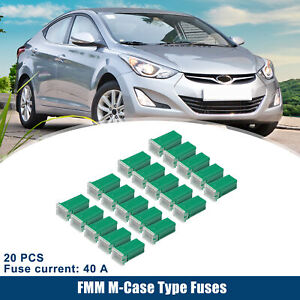 20 Pcs 40A Micro Cartridge Fuses Engine Inner FMM M-Case Type Fuses for Car