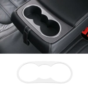 Fit For VW Passat B8 2016-2018 Silver Steel Rear Armrest Cup Holder Panel Trim - Picture 1 of 5