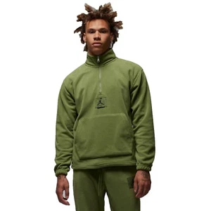 Nike Jordan Essentials Sky J Olive FD7863-340 Men's Winterized Fleece Half-Zip - Picture 1 of 5