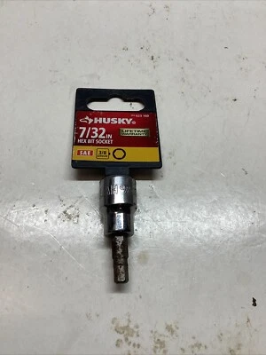 Husky Hex Allen Bit Standard Socket Chrome Steel 3/8" Drive x 7/32" HW7/32 New - Image 1 of 3