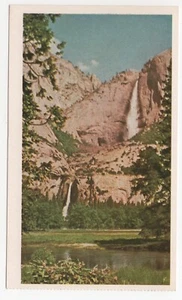 Vintage American Oil Company Promo YOSEMITE FALLS Unused Postcard - Picture 1 of 2