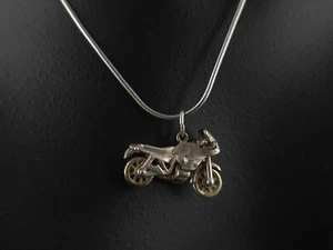 Anhänger Silber 925 Motorrad Räder drehbar 3D - rasant & massiv silver anello - Bild 1 von 14