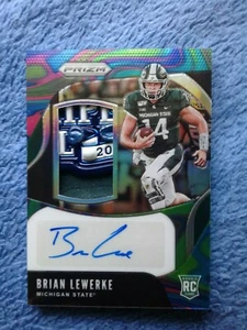 Brian Lewerke 2020 Chronicles Prizm mármol neón RPA RC PARCHE AUTOMÁTICO/LOGO #1/4 ENFERMO - Imagen 1 de 1