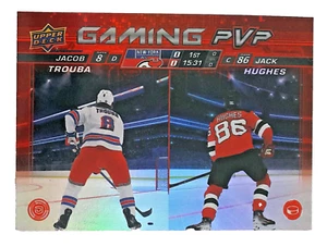 2024-25 Upper Deck Gaming PVP #GPVP7 Jacob Trouba Jack Hughes Rangers Devils - Bild 1 von 2