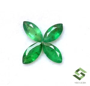 8x4 mm Natural Emerald Marquise Cut Lot 04 Pcs 1.93 CTS Untreated Loose Gemstone - Picture 1 of 7