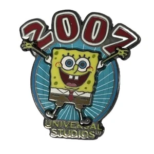 Universal Studios SpongeBob Square Pants Spinning Pin Badge 2007 Viacom Rare - Foto 1 di 10