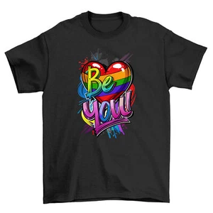 "Be You, Be Proud Pride_63 Rainbow Heart T-shirt - Celebrate Your Colors in Styl - Picture 1 of 46