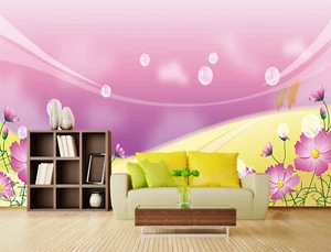 3D Violet Flowers 3999 Wallpaper Mural Wall Print Wall Wallpaper Murals US Coco - Picture 1 of 11