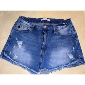 Pantalones Cortos de Denim Kan Can Desgastados Dobladillo Deshilachado Azul Lavado Junior Talla 13 - Imagen 1 de 6