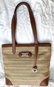 Borsa di paglia Brighton Interlok TARA nuova con etichette al dettaglio $330 - Foto 1 di 4