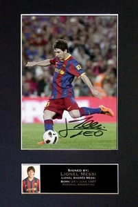 #141 LIONEL MESSI Nº1 Reproducción Autógrafo Montado Fotografía Firmada A4 - Imagen 1 de 2