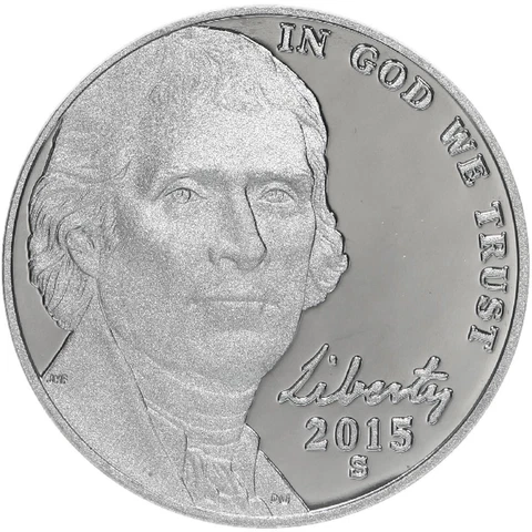 2015 S Jefferson Nickel Gem Deep Cameo Proof Coin Cover