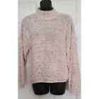 vintage United States Sweaters pink speckle knit mock neck M