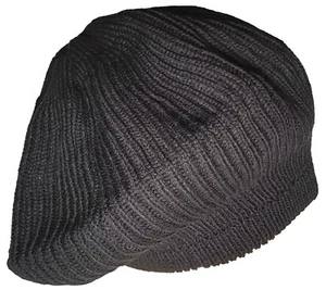 Black French Beret Hat Slouchy Baggy Hats Girls Ladies Women Men - Picture 1 of 5