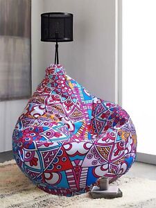Suede Bean Bag Printed Bean Bag Cover XXXL Size Without Beans Multi Colored