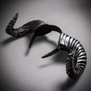 Halloween Devil Costume RAM Horns Twisted Headband Beast Demon Animal Silver - Picture 1 of 6