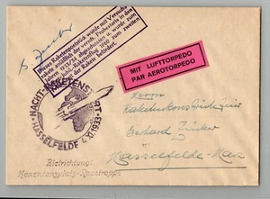 EDSROOM-15218 German Rocket Cover signed Zucker with Purple Box Rocket Cancel - Picture 1 of 2