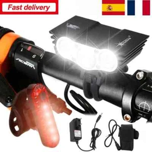 Waterproof Bike Light 4Modes Safety Night Lamp+Rechargeable Battery Pack+Charger - Picture 1 of 30