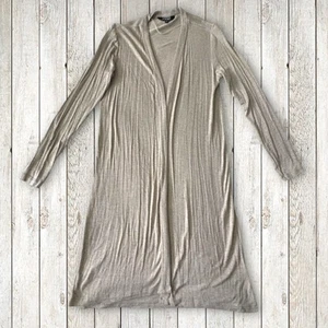 Ellen Tracy Company Women M Top Cardigan Open Rayon Oatmeal Color Stretch Medium - Picture 1 of 5