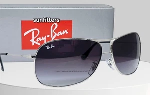 GAFAS DE SOL RAY BAN plata/gris-azul degradado RB3267 003/8G 64 aviador nuevas en caja - Imagen 1 de 11